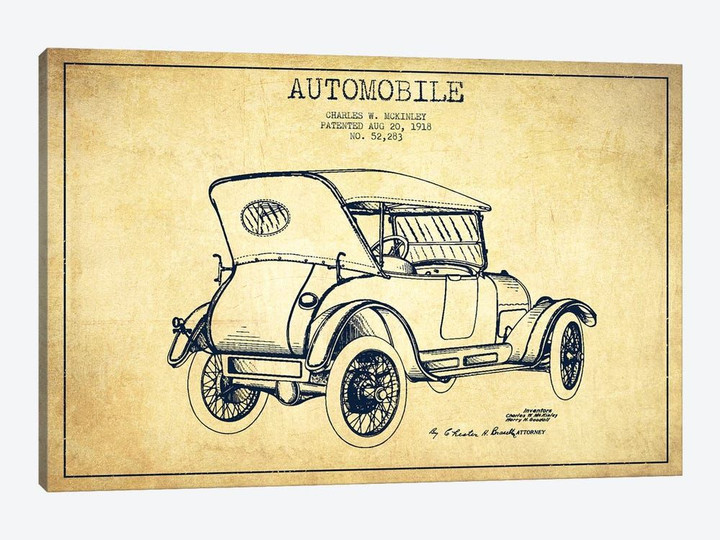 Charles W. McKinley Automobile Patent Sketch (Vintage)
