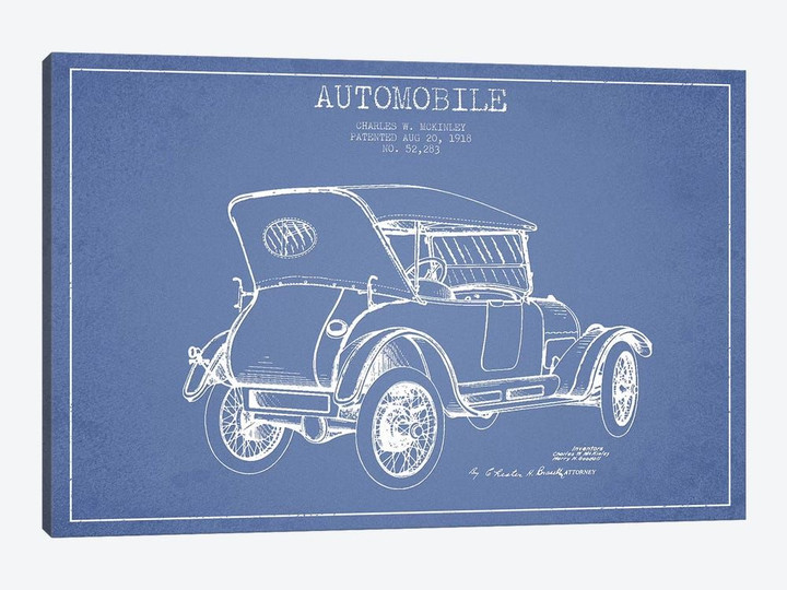 Charles W. McKinley Automobile Patent Sketch (Light Blue)