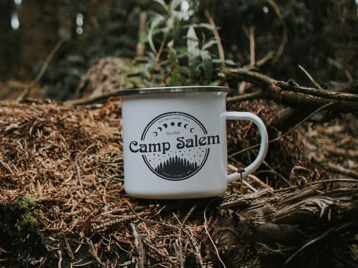 Witches Mug Camp Salem Personalised Halloween Gift Mug Enamel Mug Coffee Cup Camping Mug RV Accessories Custom Fall Gift