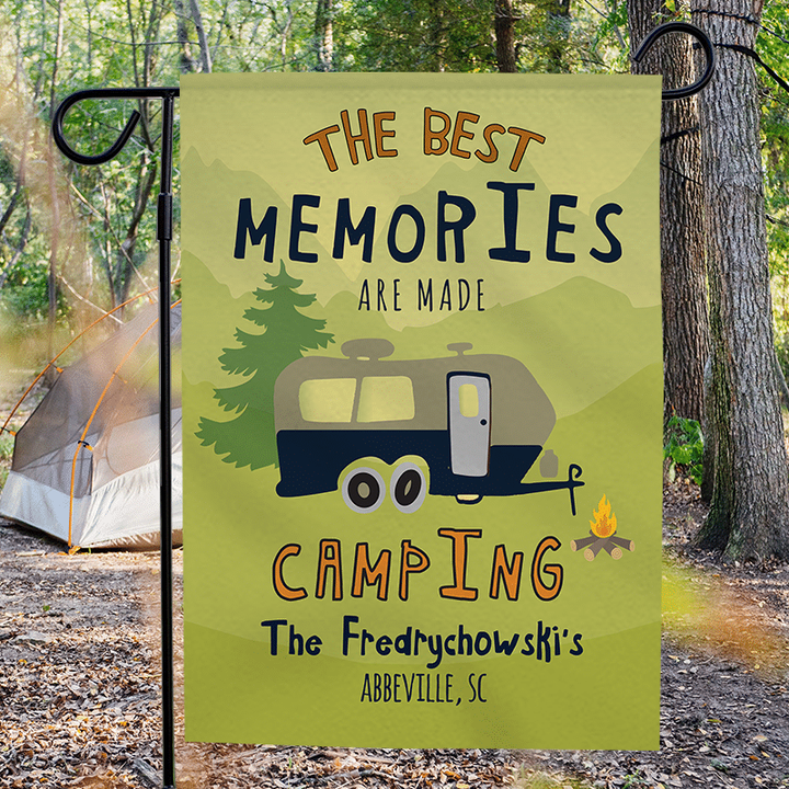 Personalized RV Camping Flag The Best Memories Are Made Camping