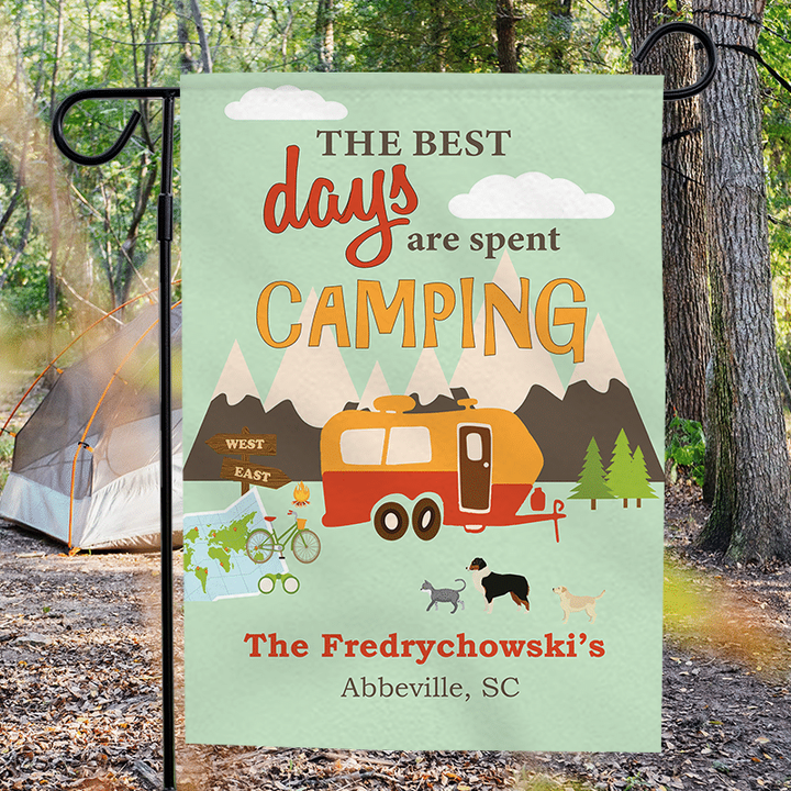 Personalized RV Pet Flag The Best Days Are Spent Camping