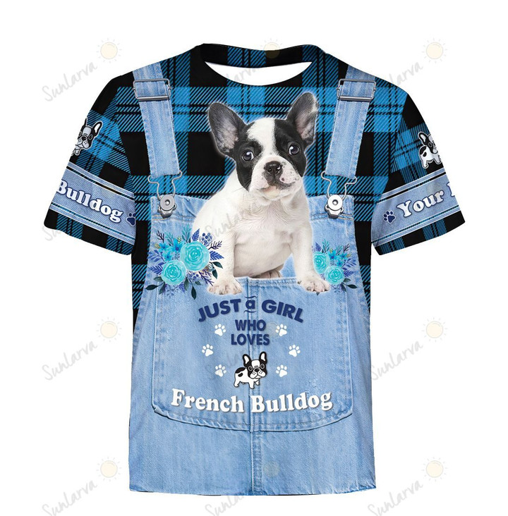 Bulldog Denim Girl loves French Bulldog Customized (3d Full Print) Hoodie-MT010147Ha