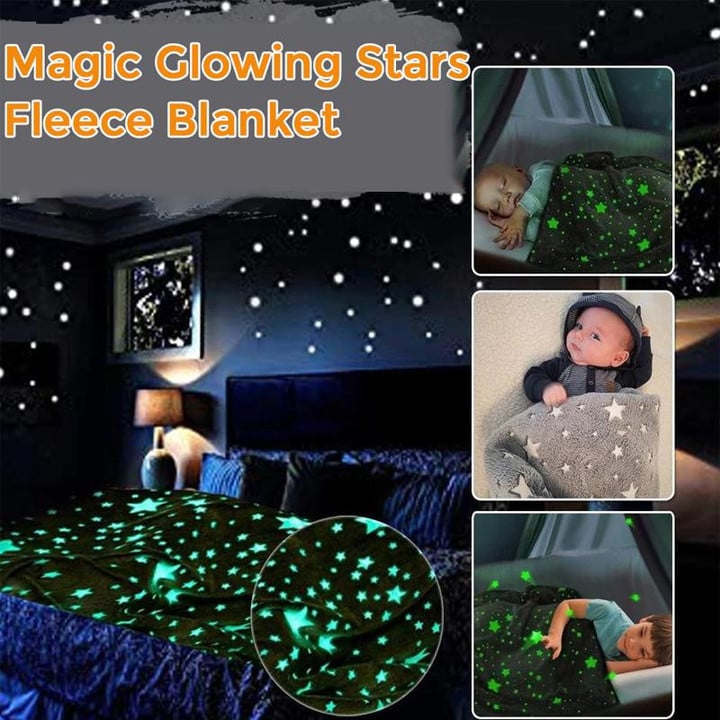 Magic Glowing Stars Fleece Blanket