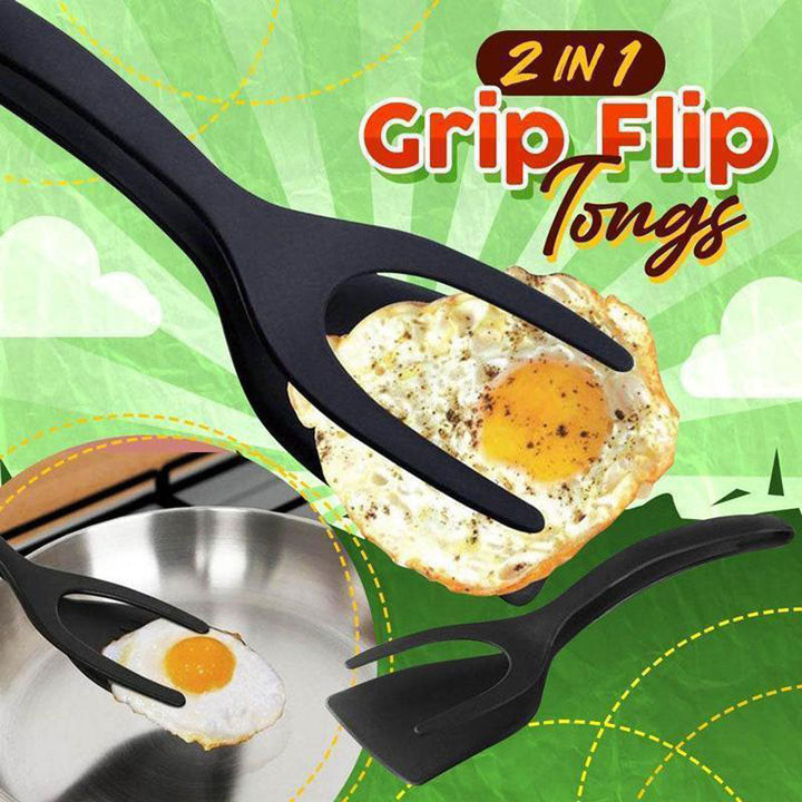 2 In 1 Grip Flip Tongs French (Pack 2 PCs)