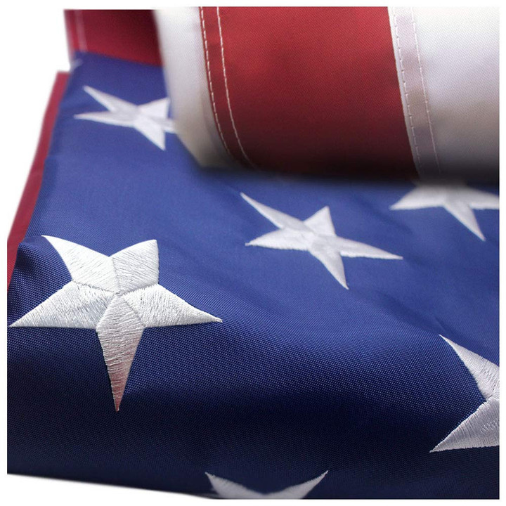 3x5 ft American Flag - Embroidered Stars, Sewn Stripes, Brass Grommets