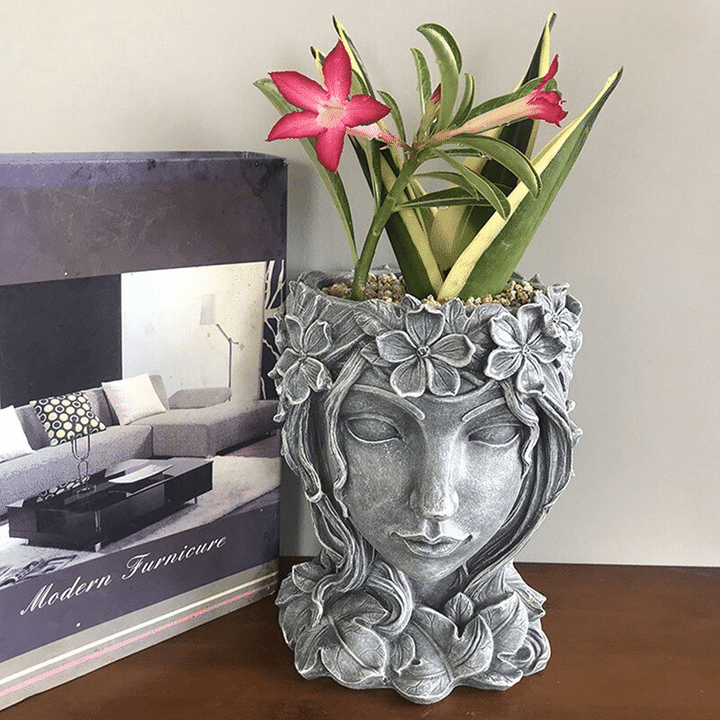Goddess Head Design Succulents Planter