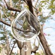 Stainless Steel Wind Spinner 3D Silver Heart Wind Spinners Kinetic Hanging for Yard and Garden Decor Indoor Outdoor Decoration
