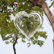 Stainless Steel Wind Spinner 3D Silver Heart Wind Spinners Kinetic Hanging for Yard and Garden Decor Indoor Outdoor Decoration