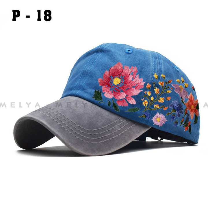 Warmbear Flower Embroidery Cap