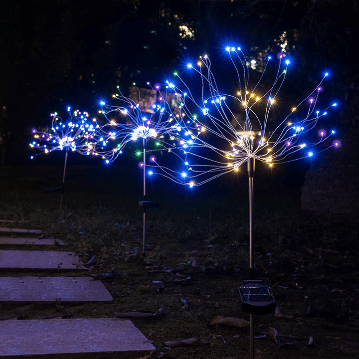 2 pcs Solar Powered Firework Fairy Light