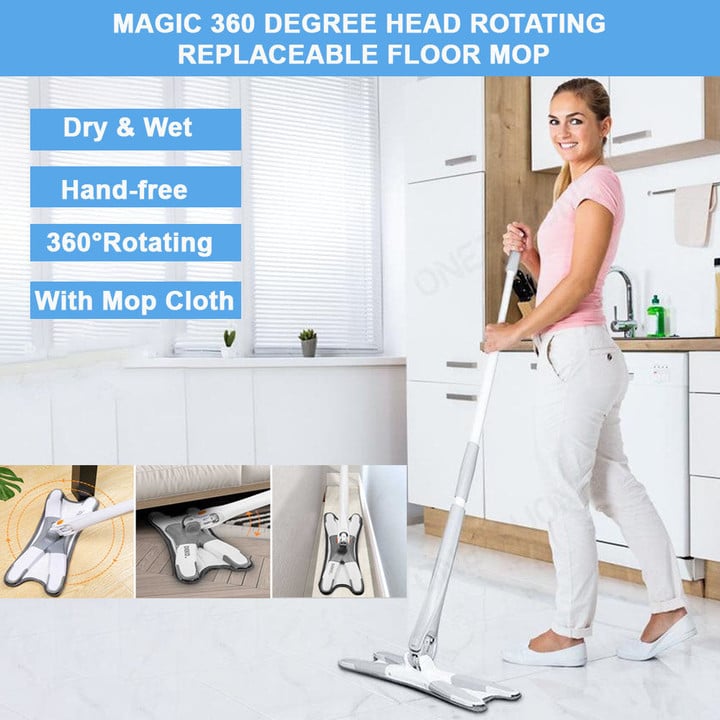 Magic 360 Degree Head Rotating Replaceable Floor Mop