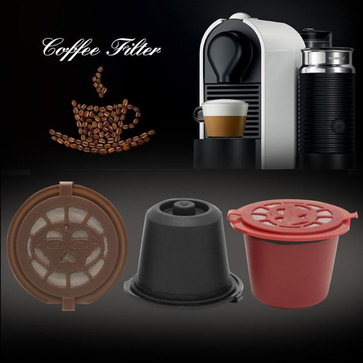 8Pcs Reusable Coffee Filter Cup With Spoon & Brush