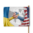 AMERICAN - UKRAINIAN HANDSHAKE HOUSE FLAG