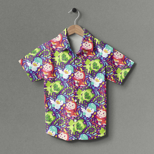 PKM Scalet & Violet Youth Short Hawaiian Shirt