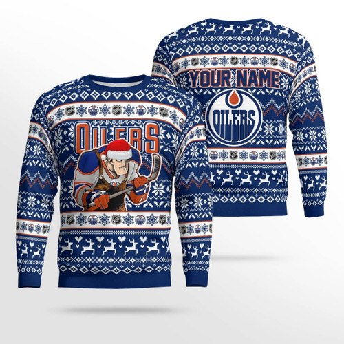 Personalized NHL Edmonton Oilers Christmas Ugly Sweater
