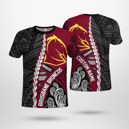 Personalized Brisbane Broncos Tribal 3D T-shirt