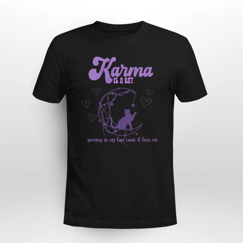 Karma is a Cat Purring in My Lab Shirt