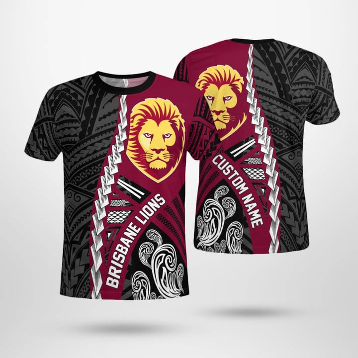 Personalized Brisbane Lions Tribal 3D T-shirt