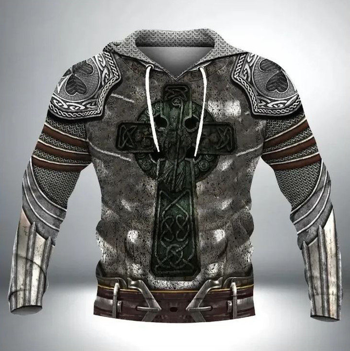 Irish Armor Knight Warrior Chainmail 3D All Over Printed Hoodie