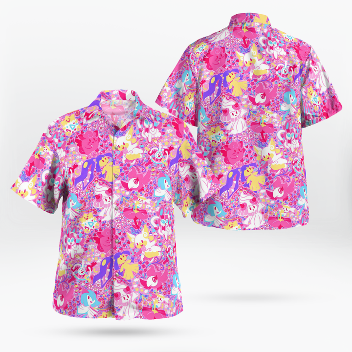 Pink Pokemon Hawaiian Shirt