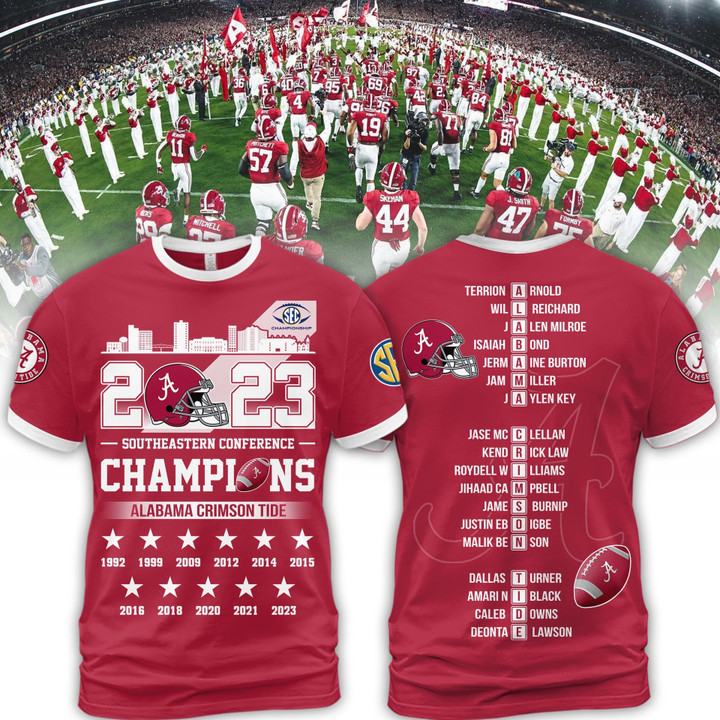 Alabama Crimson Tide Perfect Season 2023 Champions 3D T-Shirt