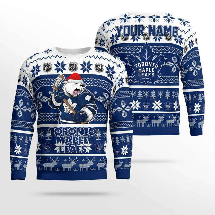 Personalized NHL Toronto Maple Leafs Christmas Ugly Sweater