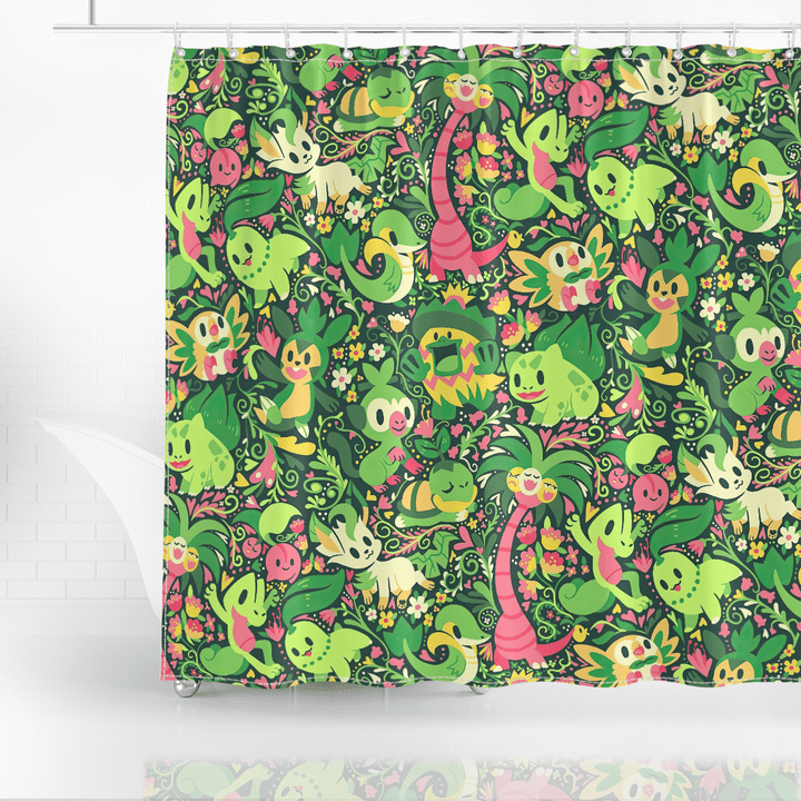 PKM Green Color Shower Curtain