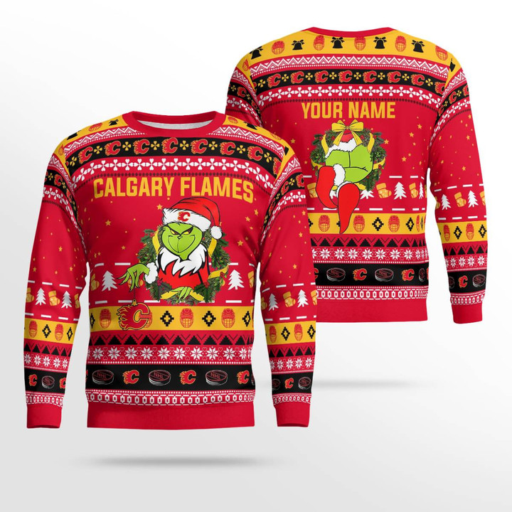 Personalized NHL Calgary Flames Ugly Christmas Sweater