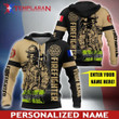 Personalized Name France Firefighter 3D Full Printing