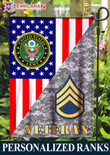Personalized U.S ARMY RANKS Flag 3D Full Printing