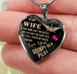 To My Wife | Grumpy Old Pilot | Necklace PHT Jewelry ShineOn Fulfillment Luxury Necklace (Silver) No