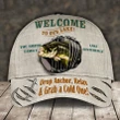 BASS FISHING DROP ANCHOR, RELAX & GRAB A COLD ONE PERSONALIZED CAP