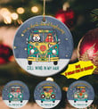 Hippie Personalized Dog Christmas Circle Ornament Dreamship