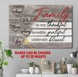 Custom Names Family Thankful Grateful Blessed Canvas 3D Printing PHT Dreamship