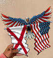 Alabama Flag Eagle Cut Metal Sign hqt-49xt022