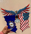 Kentucky Flag Eagle Cut Metal Sign hqt-49xt032