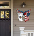 Massachusetts Flag Eagle Cut Metal Sign hqt-49xt035