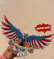 Personalized Custom Family Name Eagle Flag Cut Metal Sign hp-49hl002