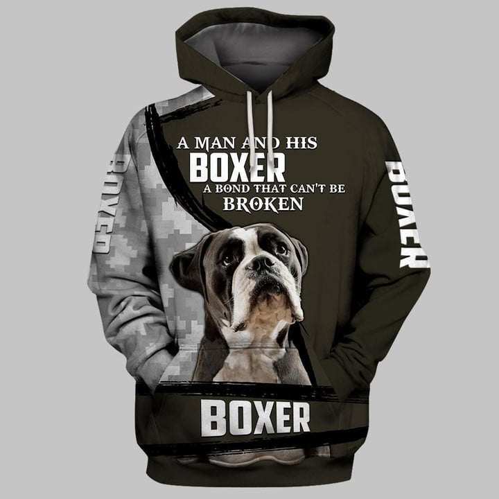 A man and his BOXER DOG 3D Full Printing