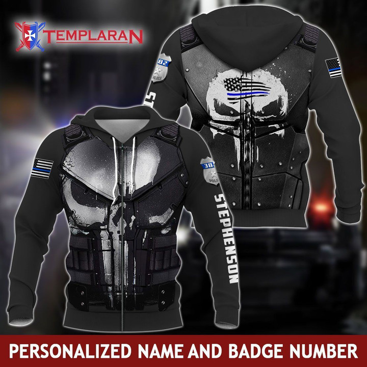 Personalized Name and Badge Number Police Officer 3D Full Printing