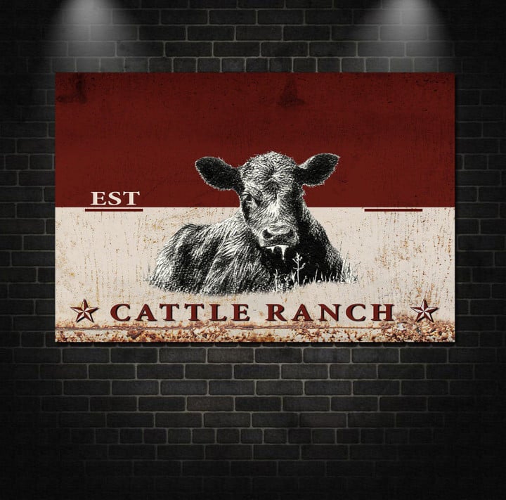 Personalized Name, Address, Est Cattle Ranch Matte Canvas HQD-15XT017 Matte Canvas Dreamship