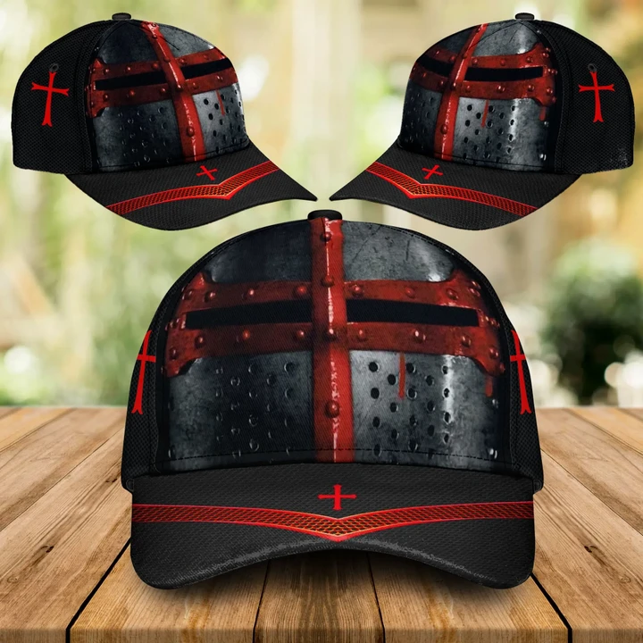 Knight Templar Red Helmet  Baseball Cap
