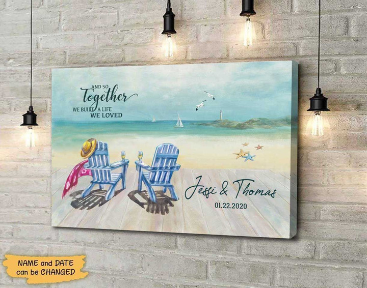 And So Together We Build A Life We Love Couple Husband Wife Love Canvas Wall Art Print hp-15hl001 Dreamship