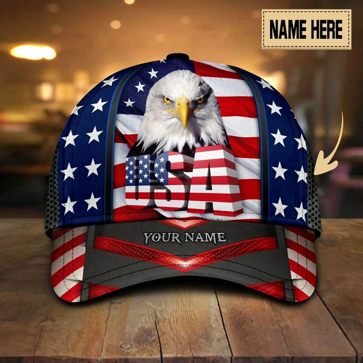 Personalized Name Eagle American Cap KNV-30CT40