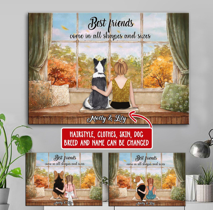 PERSONALIZED DOG AND KID Best Friends Canvas DHL-15TT011 Dreamship