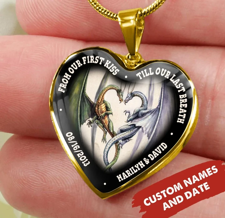 From our first kiss till our last breath dragon necklace ntk-18nq055