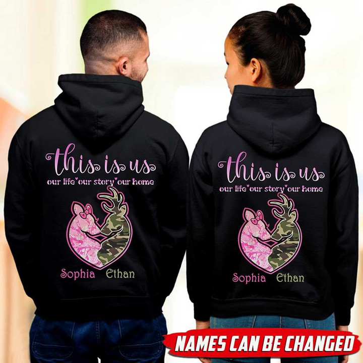 This is us our life, our story, our home Deer Couple Hoodie HQD-16XT021 Dreamship