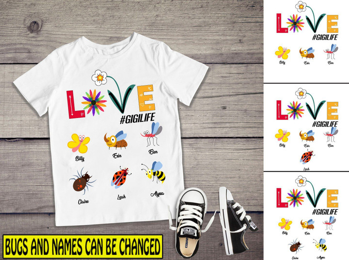 Personalized Love Gigilife Bugs T-shirt Dreamship S White