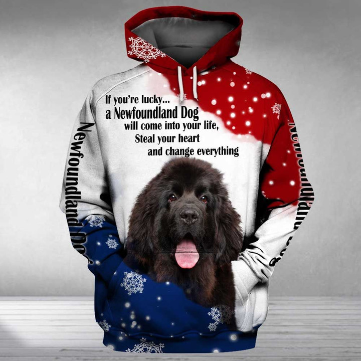 NEWFOUNDLAND DOG will come into your life 3D Full Printing Hoodie Hoodie 3D 3D Tee Art Hoodie S
