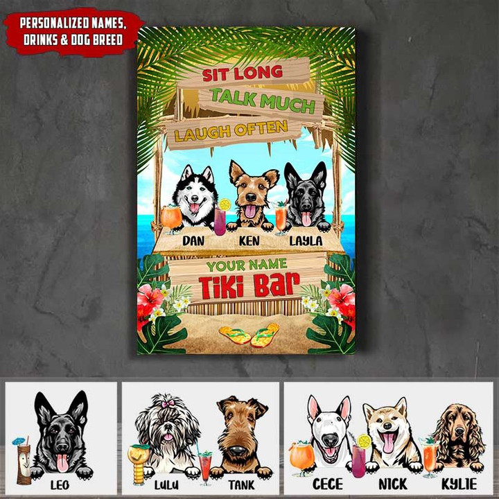 Sit long Talk much Laugh often Tiki Bar Personalized Dogs Poster nla-26vn002